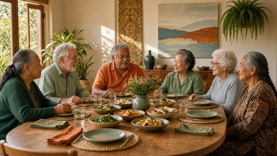 AI-generated illustrative shared-living scene